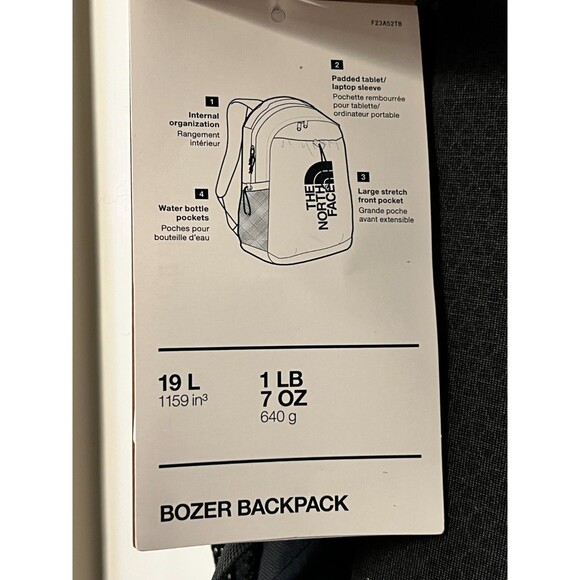 NWT! THE NORTH FACE Bozer Backpack Hiking School Green Black Spellout Ski Sports - Picture 7 of 16